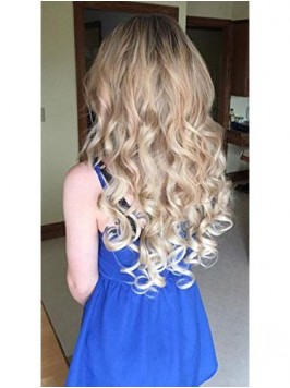 Full Head Hairpiece Wavy Curled Or Straight Heat R...