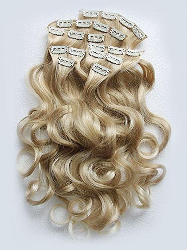 Full Head Hairpiece Wavy Curled Or Straight Heat Resisting