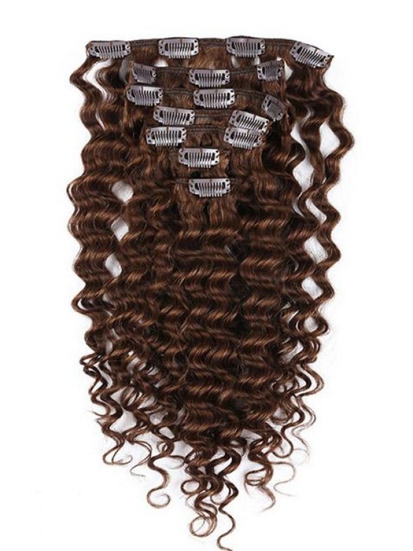 Hot Sale Curly Human Hair 7 Pcs Clip In Hair Extensions