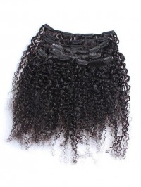 Kinky Curly African American Clip In Hair Extensions