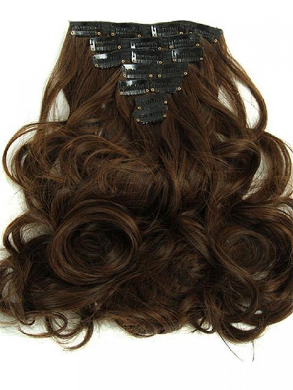 Long Wave Sythetic Hair 7 Pcs Clip In Hair Extensions