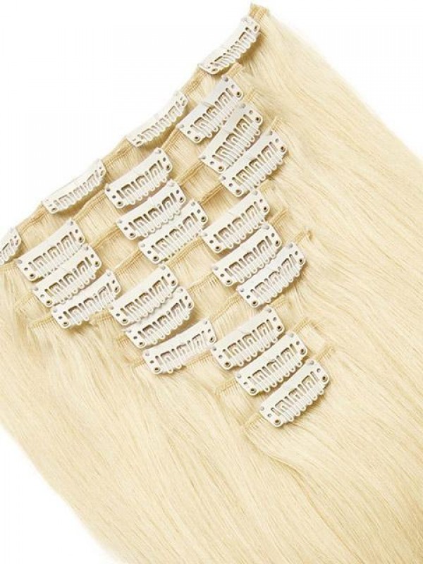 Rechoo Full Head Virgin Human Hair Clip In Extensions