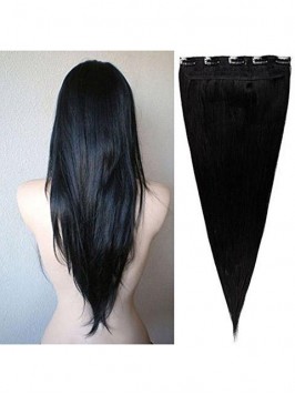 Natural Black Remy Clip In Human Hair Extension
