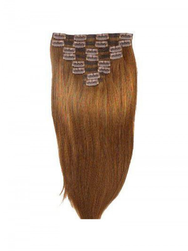 8Pcs Synthetic With Double Weft Thick To The Ends Clip In Extension