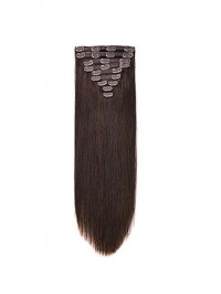 For Long Hair Full Head Dark Brown Color Synthetic Hair Extensions