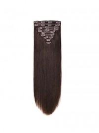 For Long Hair Full Head Dark Brown Color Synthetic Hair Extensions