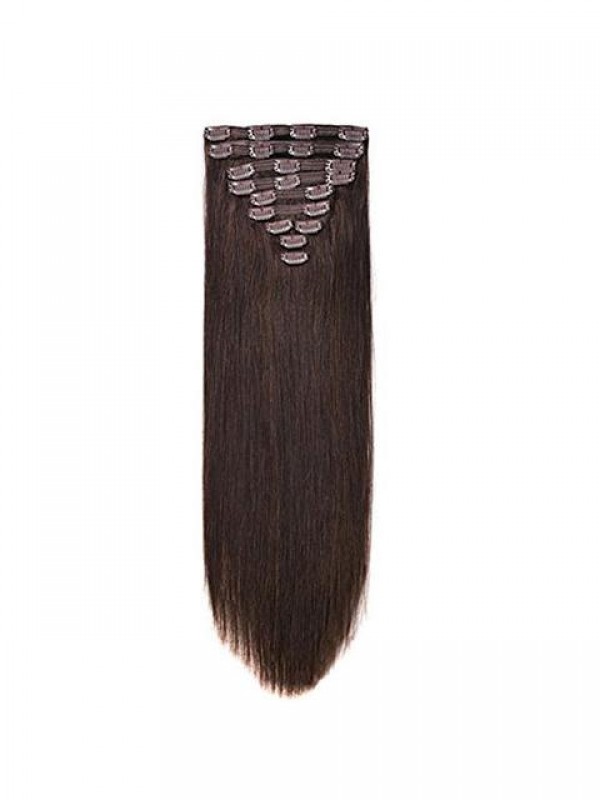 For Long Hair Full Head Dark Brown Color Synthetic Hair Extensions