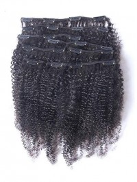 Virgin Afro Kinky Curly Human Hair Clip In Full Head