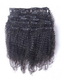 Virgin Afro Kinky Curly Human Hair Clip In Full Head