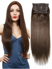 Medium Brown Hair Extensions Clip In Hair 8Pcs/set