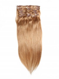 115g Platium Blonde Clip In Hair Cheap Virgin Hair Extensions 8Pcs/set