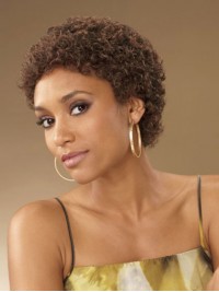 Short Curly Capless Synthetic Afrian American Style Wig 4 Inches
