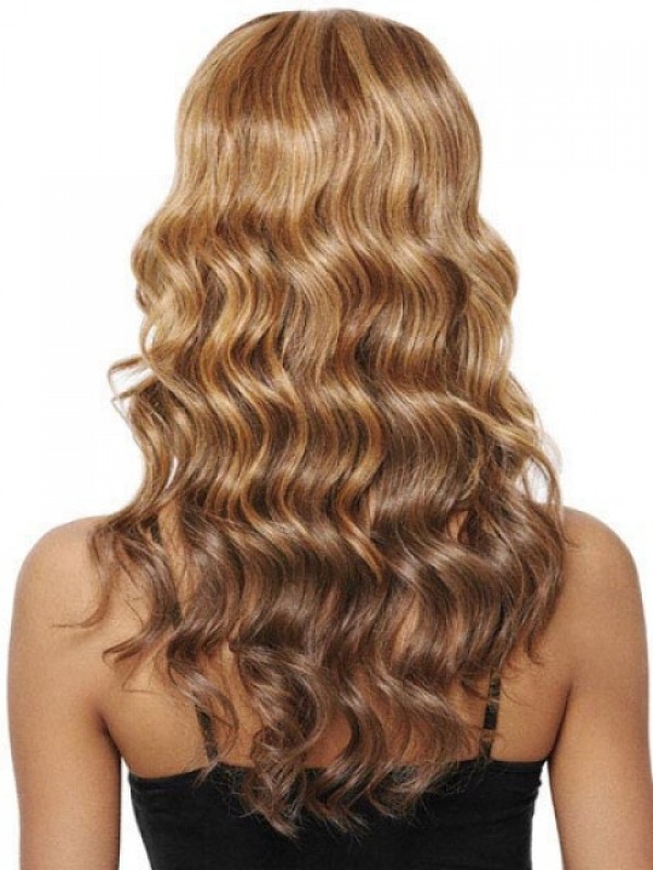 Ombre Central Parting Long Wavy Capless Synthetic Wig 22 Inches