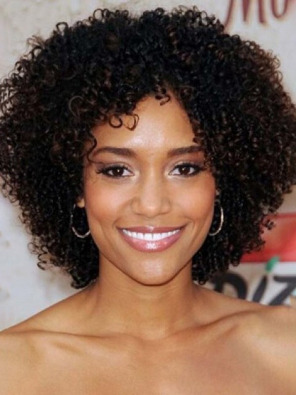 Short Afro-Hair Curly Capless Human Hair Wigs 12 Inches