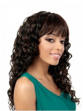 Afro-Hair Brown Long Curly Capless Synthetic Wigs ...