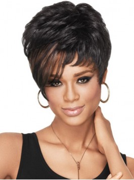 Short Straight Capless Synthetic Wig With Bangs 6 ...