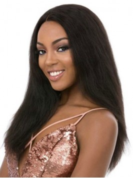 Central Parting Long Straight Lace Front Human Hai...