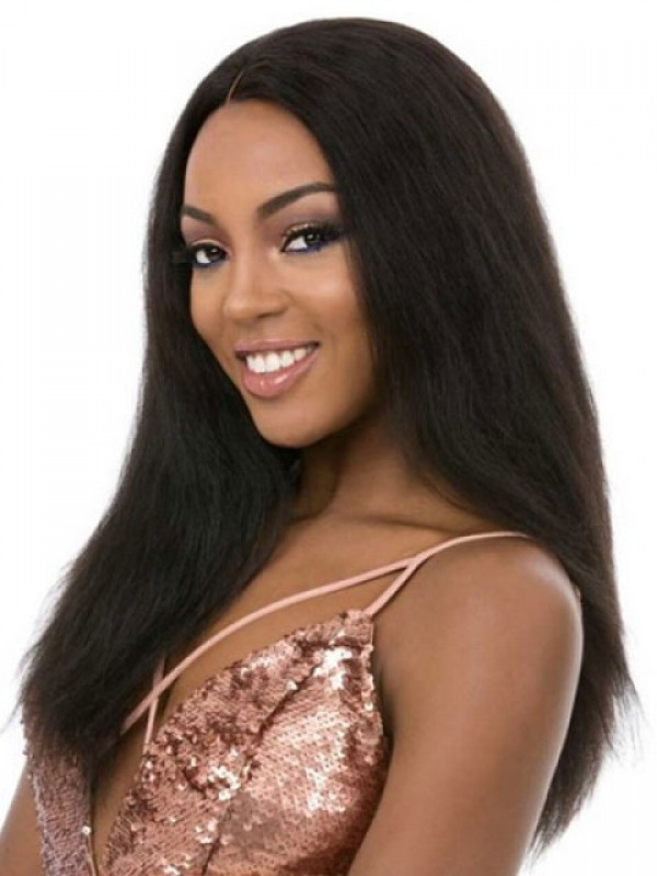 Central Parting Long Straight Lace Front Human Hair Wigs 20 Inches