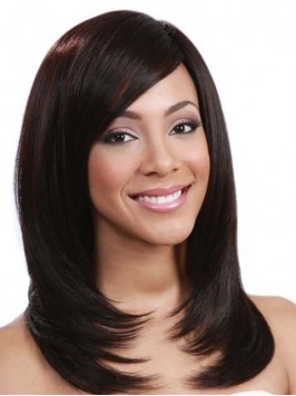 Layered Long Straight Capless Synthetic Wig With S...