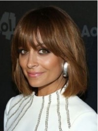 Bob Style Short Capless Straight Human Hair Wig With Bangs 10 Inches