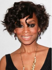 Afro-Hair Short Wavy Lace Front Human Hair Wig 8 Inches