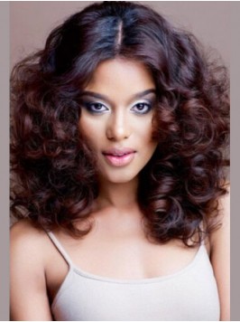 Ombre Central Parting Long Curly Lace Front Human ...