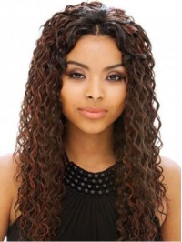 Afro-Hair Long Central Parting Curly Full Lace Human Hair Wigs 22 Inches