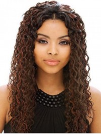 Afro-Hair Long Central Parting Curly Full Lace Human Hair Wigs 22 Inches