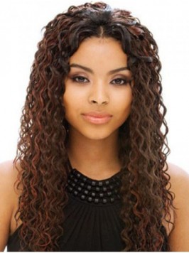 Afro-Hair Long Central Parting Curly Full Lace Hum...
