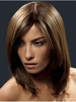 Short Straight Lace Front Human Hair Wigs With Sid...