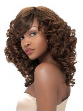 Long Wavy Afro-Hair Lace Front Synthetic Wigs With...