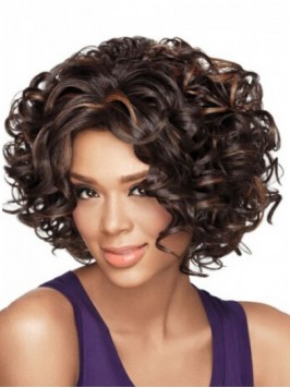 Afro-Hair Curly Short Synthetic Capless Wigs 10 In...
