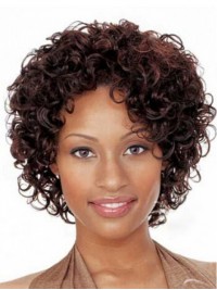 Afro-Hair Short Curly Capless Human Hair Wigs 8 Inches