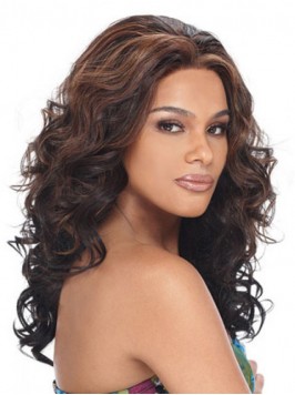 Layered Long Curly Lace Front Synthetic Wig Withou...
