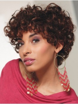 Layered Short Curly Capless Synthetic Wig 10 Inche...
