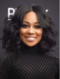 Black Medium Wavy Lace Front Wigs