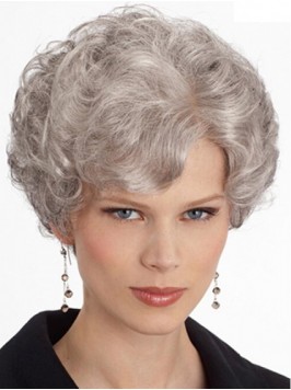 Short Gray Lace Front Synthetic Wigs 8 Inches