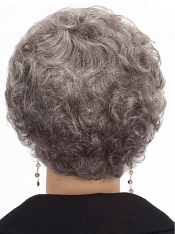 Short Gray Lace Front Synthetic Wigs 8 Inches