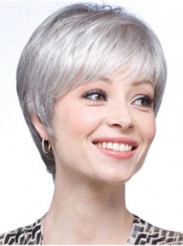 Short Straight Classical Synthetic Hair Wigs 6 Inc...