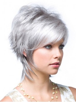 Short Straight Lace Front Synthetic Hair Wigs 8 In...