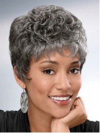 Short Wavy Capless Synthetic Hair Wigs 6 Inches