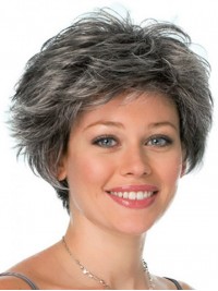 Short Wavy Capless Synthetic Hair Wigs 6 Inches