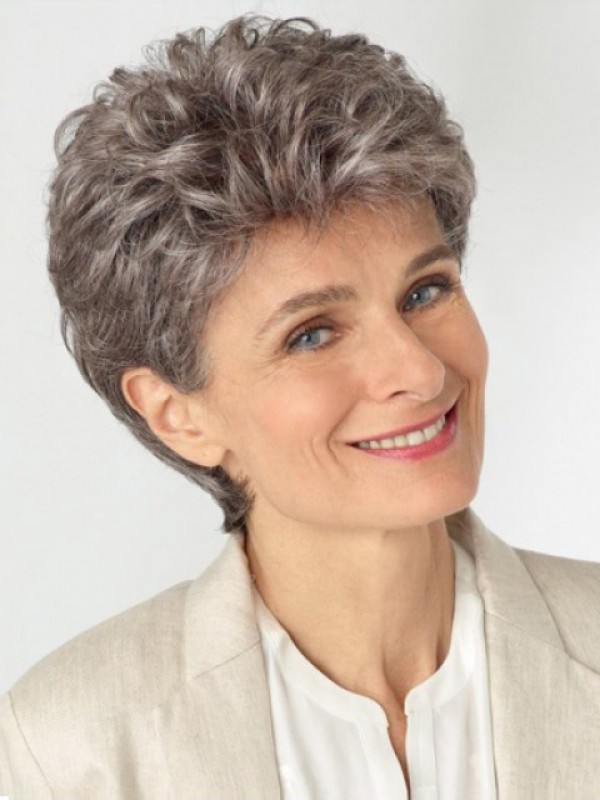 Gorgeous Capless Short Gray Wigs 6 Inches