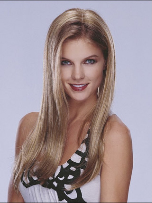 Blonde Lace Front Remy Human Hair Long Wigs