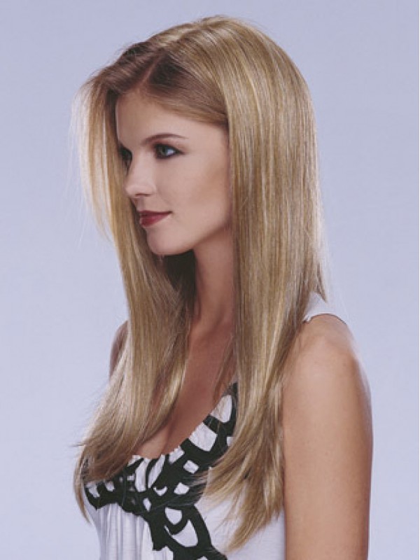 Blonde Lace Front Remy Human Hair Long Wigs