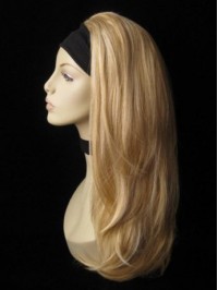 Blonde Straight Long Human Hair Wigs & Half Wigs