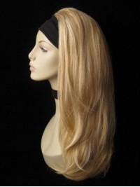 Blonde Straight Long Human Hair Wigs & Half Wigs