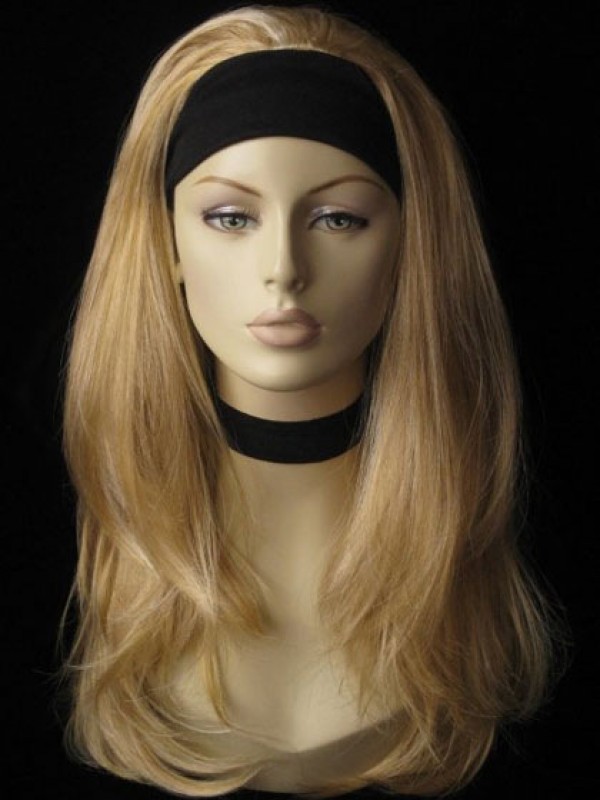 Blonde Straight Long Human Hair Wigs & Half Wigs