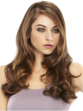 18" Wavy 100% Remy Human Hair Half Wig