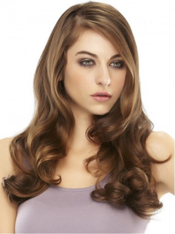 18" Wavy 100% Remy Human Hair Half Wig